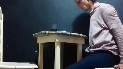 Guy gets horny in the coffee shop and plays with his dick