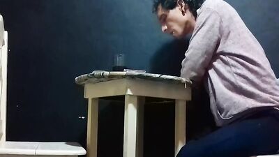 Guy gets horny in the coffee shop and plays with his dick