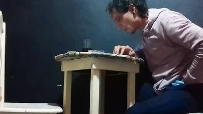 Guy gets horny in the coffee shop and plays with his dick