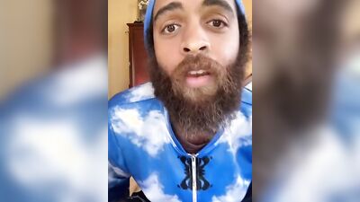 Handsome guy with a sexy beard does a smoothie bowl review