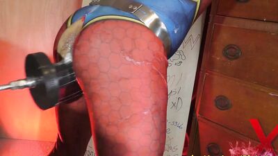 Superhero cock-pig goes ass-to-mouth on the CENTAUR dildo from Hankey's Toys