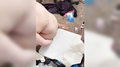 Chubby bi guy rides new dildo part 1