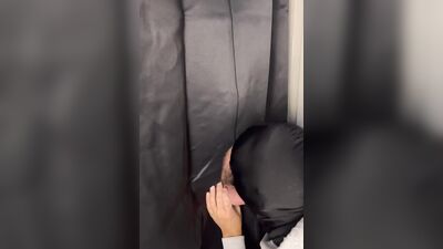 Hung Uncut Latino shoots big load at gloryhole