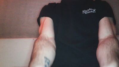 Hairy amateur with a fat dick jerks off and jizzes