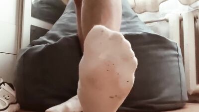 Jerking off on the ottoman
