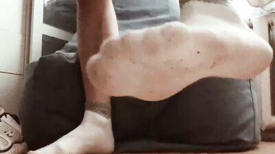 Jerking off on the ottoman