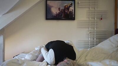 Blonde sissy is nailing his butthole with a massive sex toy