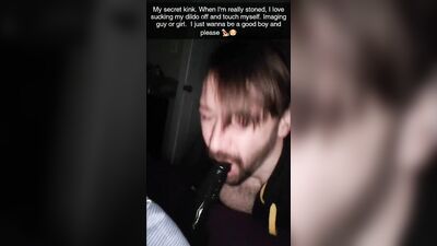 Handsome guy with a sexy beard makes a dirty Snapchat compilation