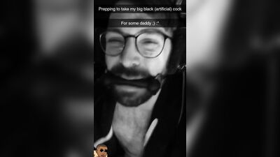Handsome guy with a sexy beard makes a dirty Snapchat compilation