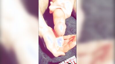 Kinky stud jerks off and cums in a Snapchat compilation