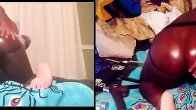 Black guy loves to finger his ass and use naughty toys