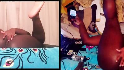 Black guy loves to finger his ass and use naughty toys