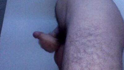 Dude with big balls is jerking off and shooting big loads