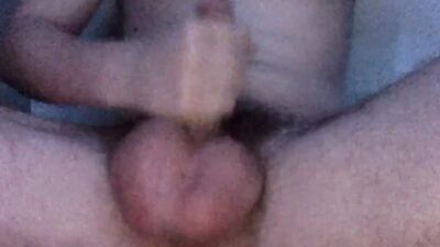 Dude with big balls is jerking off and shooting big loads