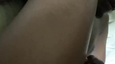 Close-up video shows a black guy receiving a white cock