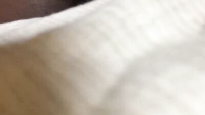 Close-up video shows a black guy receiving a white cock