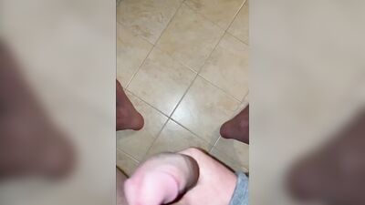 This lad has a long cock and he strokes it for the camera
