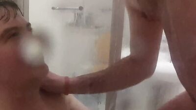 Femboy sucks off straight acting guy til he cums! (Swallows!)