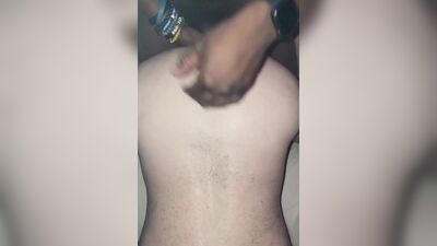 Amateur white guy is poked with a black cock in homemade video