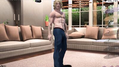Hot and muscular 3D studs go down and dirty in a porn game
