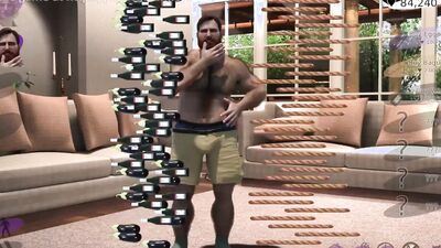 Hot and muscular 3D studs go down and dirty in a porn game