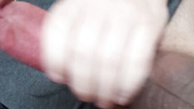 Horny chum is filming himself while stroking that hard cock