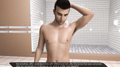 3D gay cartoon shows naughty twink jerking off in the shower