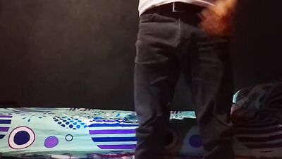 Horny lad Raba Erre smokes a cigar and plays with himself on webcam show
