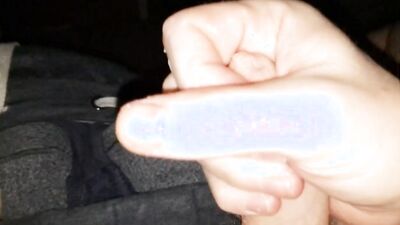 Horny lad is squeezing his dick in this close-up masturbation video
