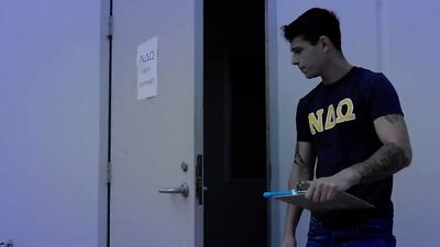 Handsome Fratboy Doorman Bribes Cute Pledge