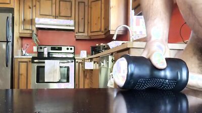 Horny bloke is shoving a cock inside his favorite toy