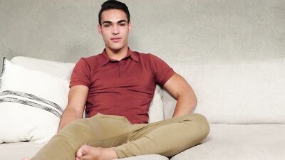 Good looking gay chap is masturbating in front of the camera