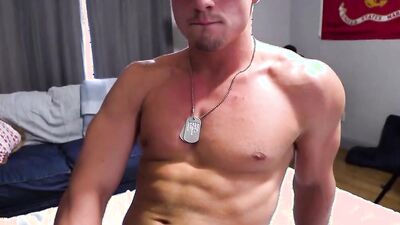 Cute gay bloke is bending down and flashing his tight hole