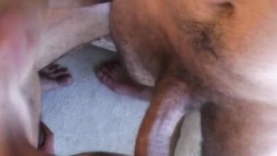 Naughty chap is riding his mate's hard willy in this scene