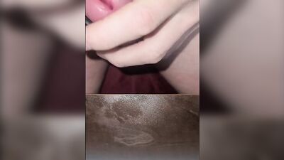 Perverted gay bloke is playing with his willy in this close-up video