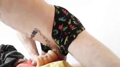 Amateur bloke is shoving a dick into his favorite gummy toy