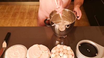 Lad shoves a dick inside the cake in front of the camera