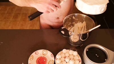 Lad shoves a dick inside the cake in front of the camera