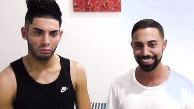 Lia M and his gay mate are fucking in the bedroom