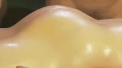 Lucky oiled chap gets his tight hole fingered after the massage