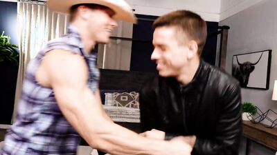 Evan Knox and his stepbrother are barebacking on the couch