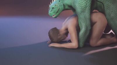 Anime bloke bends and gets fucked from behind by a monster