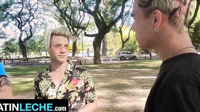 Cute gay chap is getting fucked from behind by a stranger