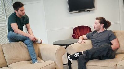 Johnny Rapid and his roommate are bonking on the couch