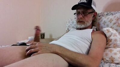 Perverted stepdad is jerking his hard prick inside the motel room