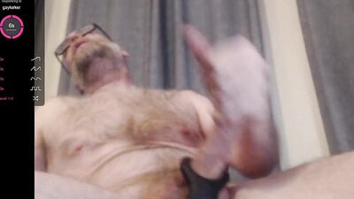Perverted stepdad is stroking his hard pecker in front of the camera
