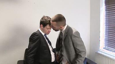 Scott Davis and his colleague are barebacking inside the office