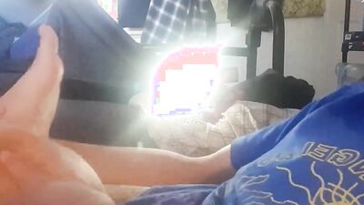 Disability chap is jerking off in front of the camera