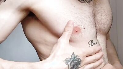 Handsome straight guy is masturbating in front of the camera