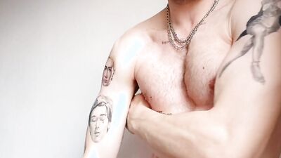 Handsome straight guy is masturbating in front of the camera